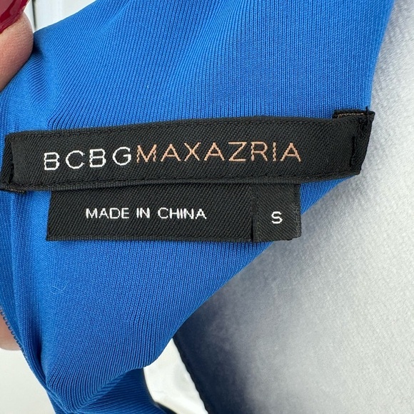 BCBG MaxAzria Sweetheart Bubble Drape Dress Blue Size Small - Picture 4 of 5